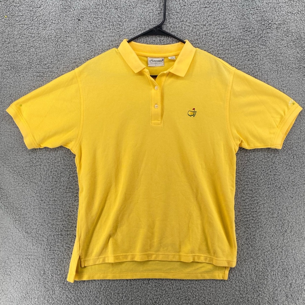 Masters Collection Yellow Masters Logo Polo Shirt Men’s‎ Sz Large